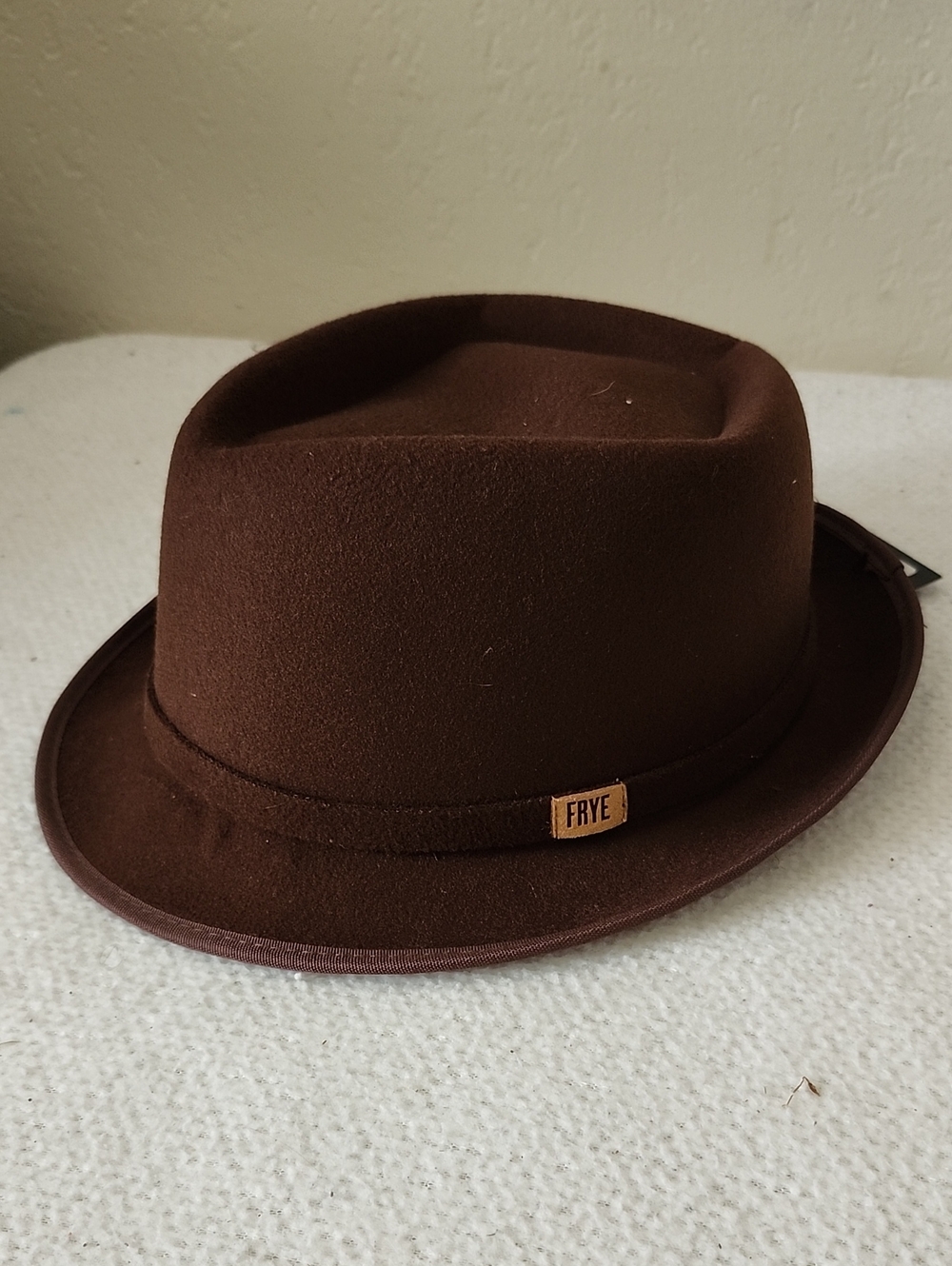 Frye Men's Fedora Hat Dark Brown Felt Stingy Brim Trilby NWT OSFM